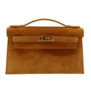 High-End Hermès Inspired - Kelly Pochette Doblis Jaune Suede