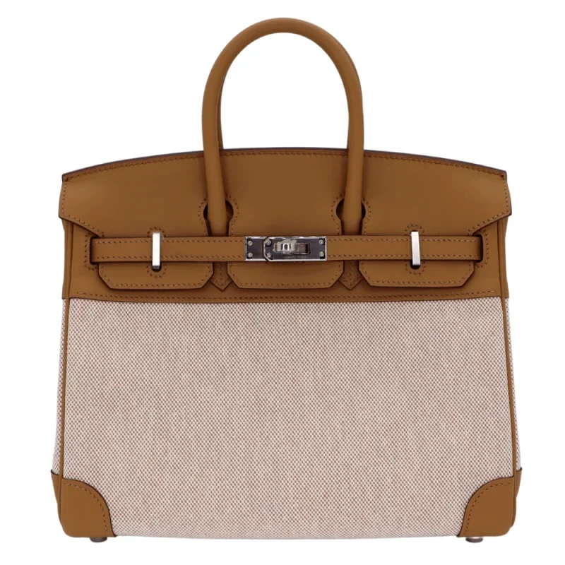 Hermes birkin 25 inspired Brisbane 2 Mirror Quality Hermès Replicas – Birkin 25 Biscuit Toile/Swift Palladium HW - Designer Inspired Luxury Bag