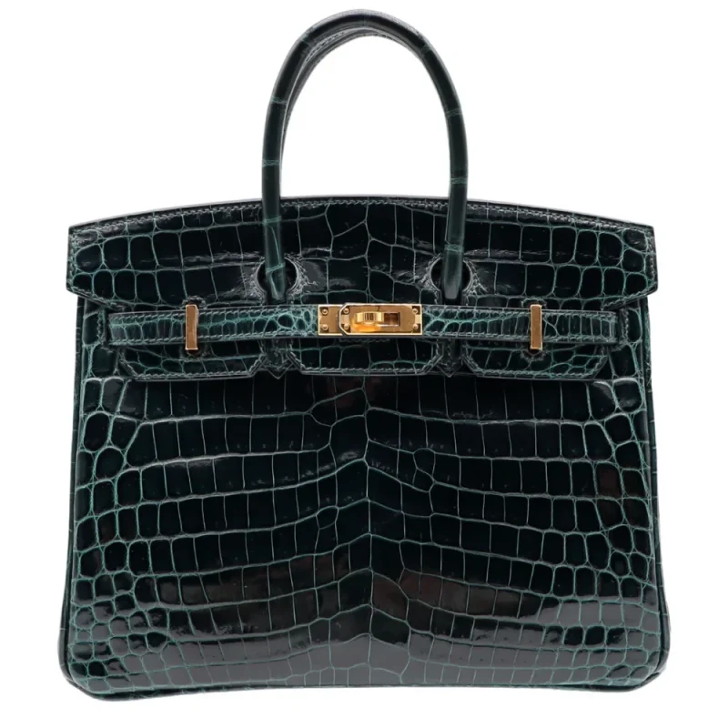Mirror Quality Hermès Replicas - Birkin 25 Vert Cypress Crocodile
