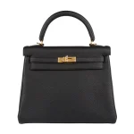 Mirror Quality Hermès Replicas - Kelly 25 Retourne Black Togo Gold HW