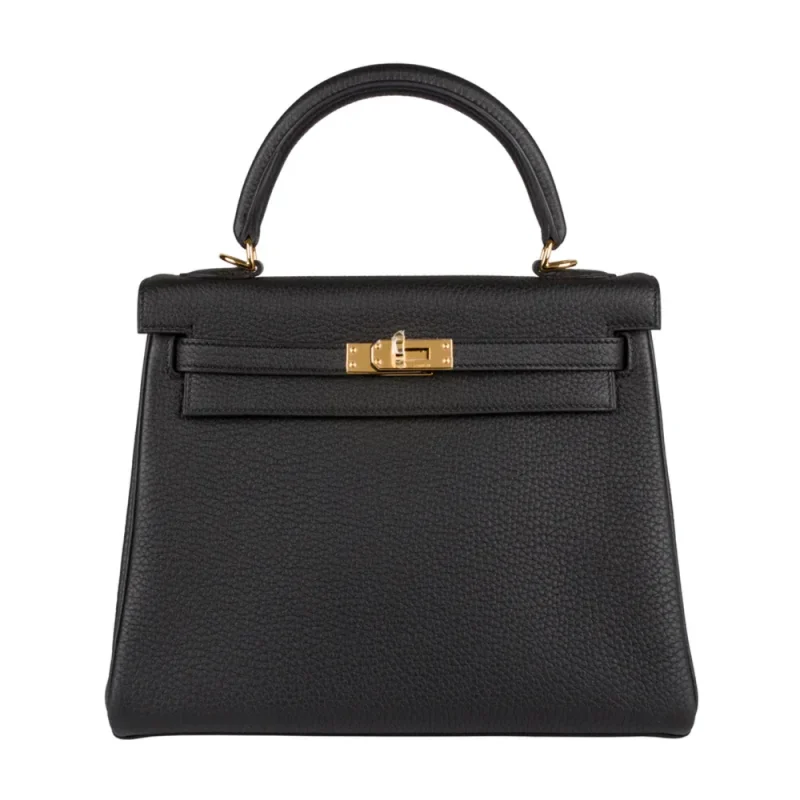 Mirror Quality Hermès Replicas - Kelly 25 Retourne Black Togo Gold HW