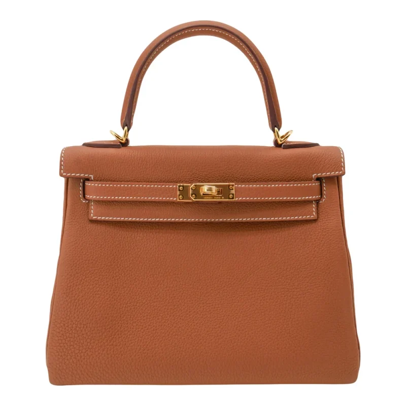 Mirror Quality Hermès Replicas - Kelly 25 Retourne Gold Togo Gold HW