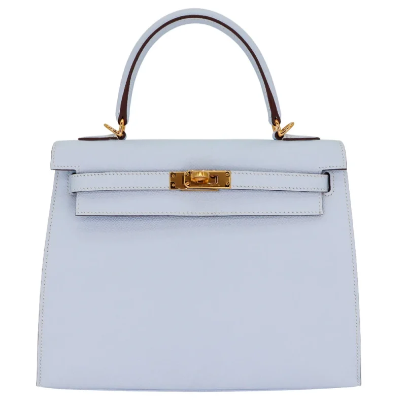 Mirror Quality Hermès Replicas – Kelly 25 Sellier Bleu Brume Epsom Gold HW - Premium Alternative Bag