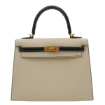 Mirror Quality Hermès Replicas - Kelly 25 Sellier HSS Black/Nata Epsom Brushed Gold HW