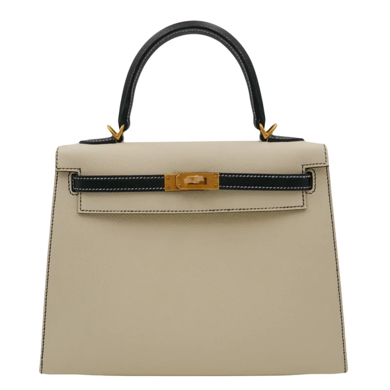 Mirror Quality Hermès Replicas - Kelly 25 Sellier HSS Black/Nata Epsom Brushed Gold HW