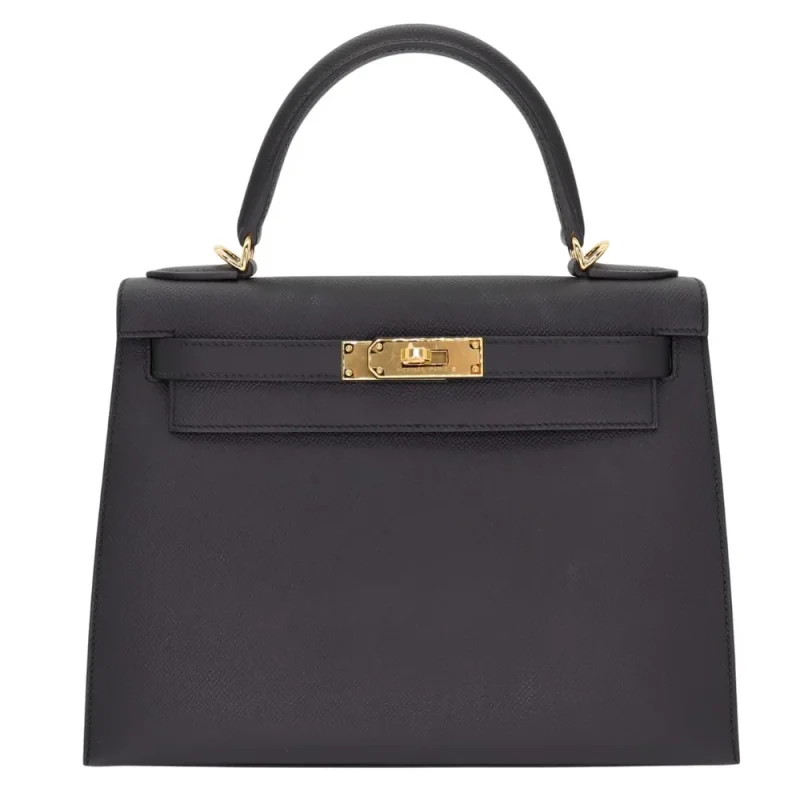Hermes Kelly 28 Inspired Edinburgh 1 Mirror Quality Hermès Replicas – Kelly 28 Sellier Black Epsom Gold HW - Premium Alternative Bag