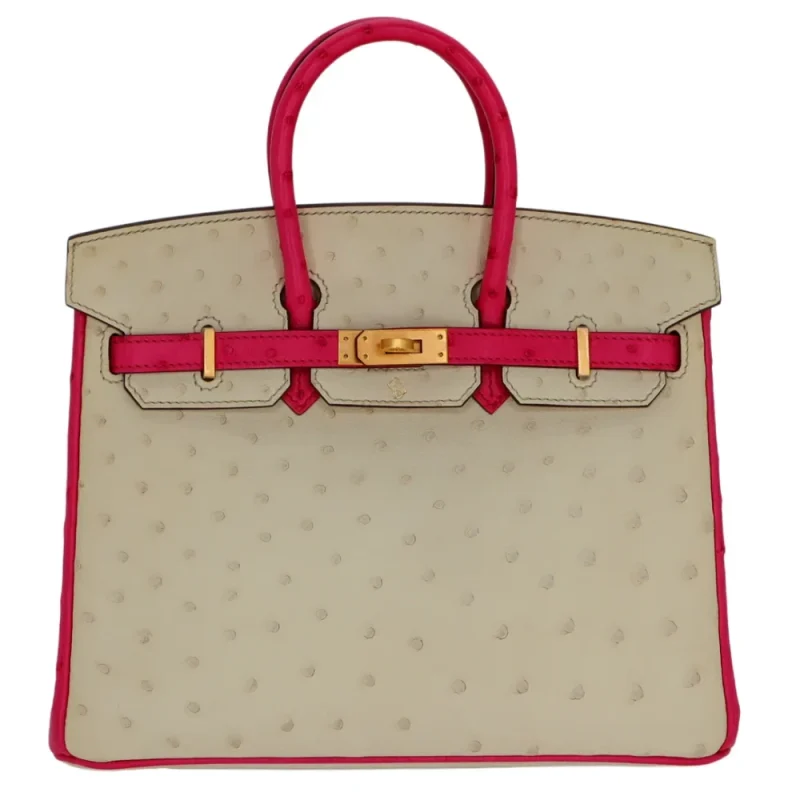 Premium Hermès Replica - Birkin 25 HSS Nata/Rose Tyrien Ostrich