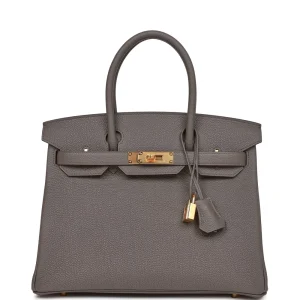 Premium Hermès Replica - Birkin 30 Etain Togo Gold HW