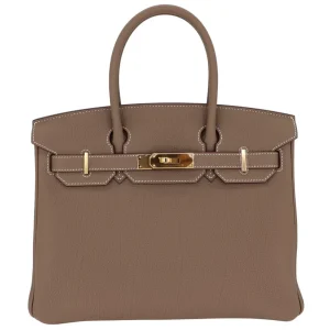 Premium Hermès Replica - Birkin 30 Etoupe Togo Gold HW