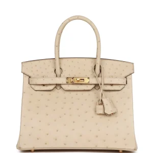 Premium Hermès Replica - Birkin 30 Parchiem Ostrich Gold HW