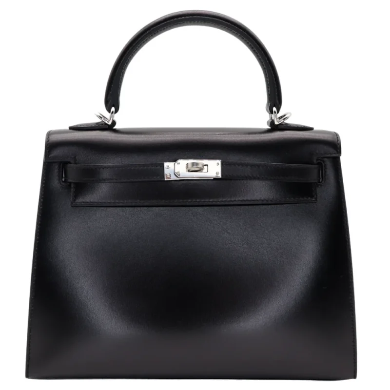Premium Hermès Replica - Kelly 25 Sellier Black Box Calf Palladium HW
