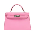 Premium Hermès Replica - Kelly II Sellier Mini Bubblegum Epsom Palladium HW