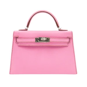 Premium Hermès Replica - Kelly II Sellier Mini Bubblegum Epsom Palladium HW