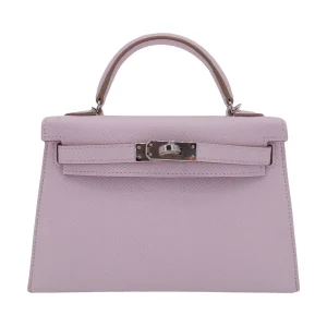 Premium Hermès Replica - Kelly II Sellier Mini Mauve Pale Epsom Palladium HW