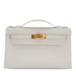 Premium Hermès Replica - Kelly Pochette Blanc Swift Gold HW