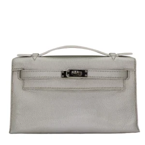 Premium Hermès Replica - Kelly Pochette Silver Metallic