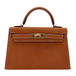 Premium Hermès Replica - Mini Kelly II Toffee Porc Gold HW